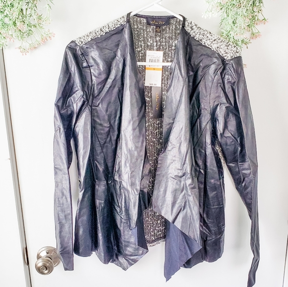 Melissa Paige Jackets & Blazers - Melissa Paige Faux Leather & Knit Jacket